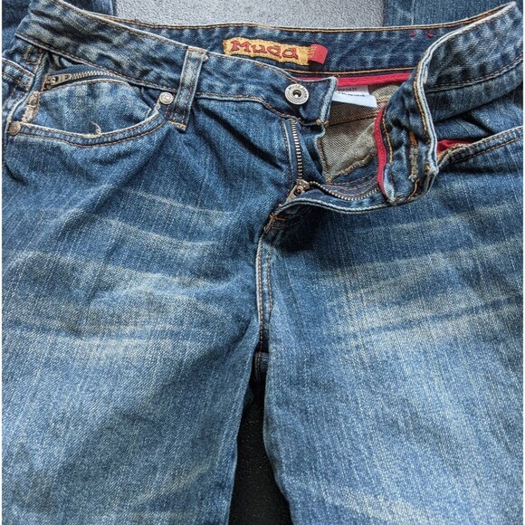 Mudd Women's Jean Blue Lightly Distressed Low Rise Buttons Y2K 90s Size 7 - Picture 6 of 12